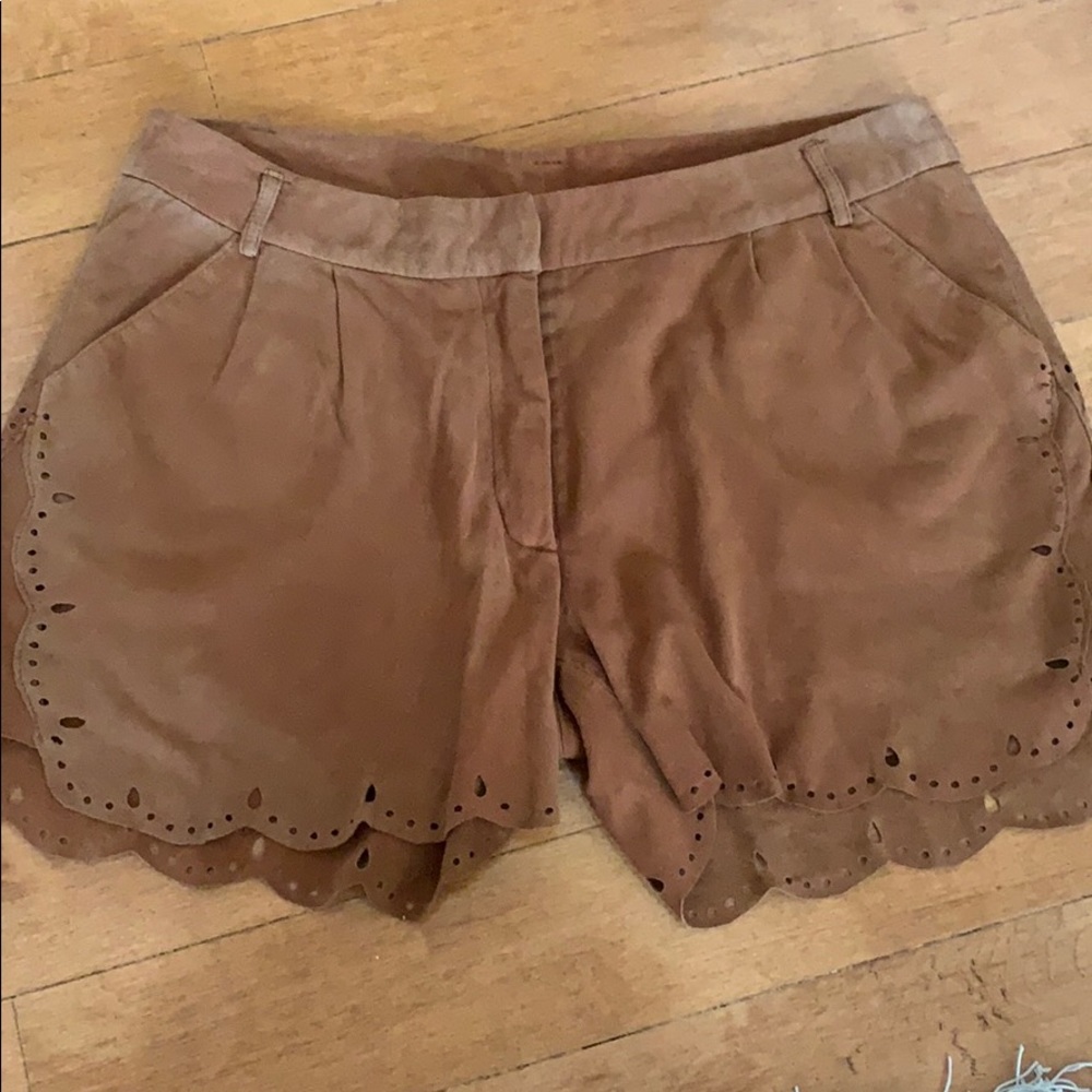 Madison Marcus suede camel/brown shorts size small